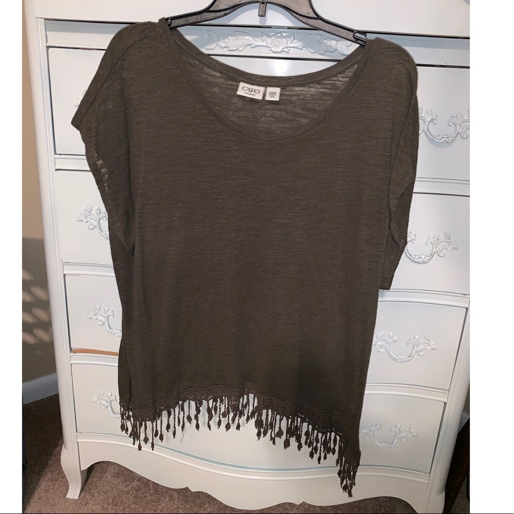 Cato BoHo Shirt, Dark Olive Green 18/20W